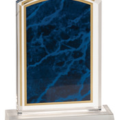 MBL46BM - 4" x 6" Blue Marbleized Acrylic with 5" Base