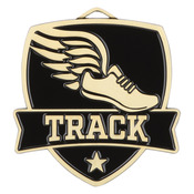 SHIELD MEDAL, TRACK, GOLD - 2 1/2" SH-216G