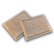 DPWT68 - 6" x 8" White Marble Finish Plaque with Gold Cove Edge