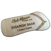 Nametag, engraved WOOD, engraved logo or no logo