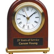 T001  Rosewood Piano Finish Arch Desk Clock 