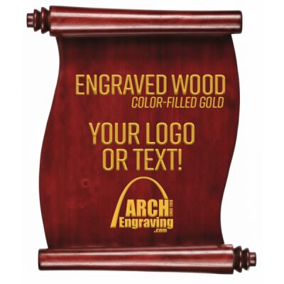 PSR - Rosewood Piano Finish Scroll Plaque Thumbnail